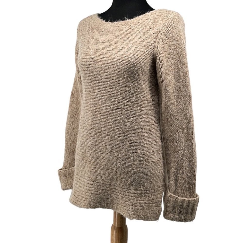 𝅺CLUB Monaco neutral wool alpaca blend sweater minimalist warm soft sz xs